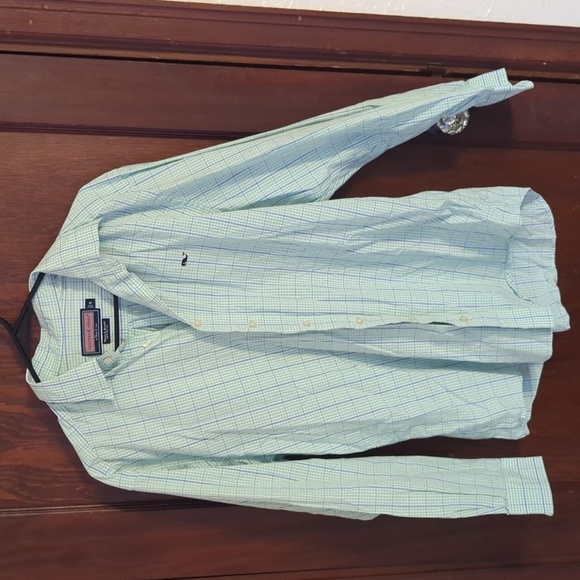 Vineyard Vines Other - Vineyard Vine Green & Blue Plaid Whale Long Sleeve Button Down Shirt Size Medium